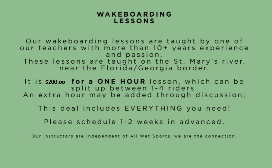 Wake Boarding Lessons 1 hour 